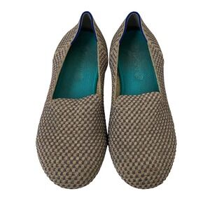 Rothys The Round Flats Kids Size 4 Multi Color Golf Metallic Knit Shoes Comfort